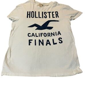 Hollister Cream Tee with Blue Graphic
